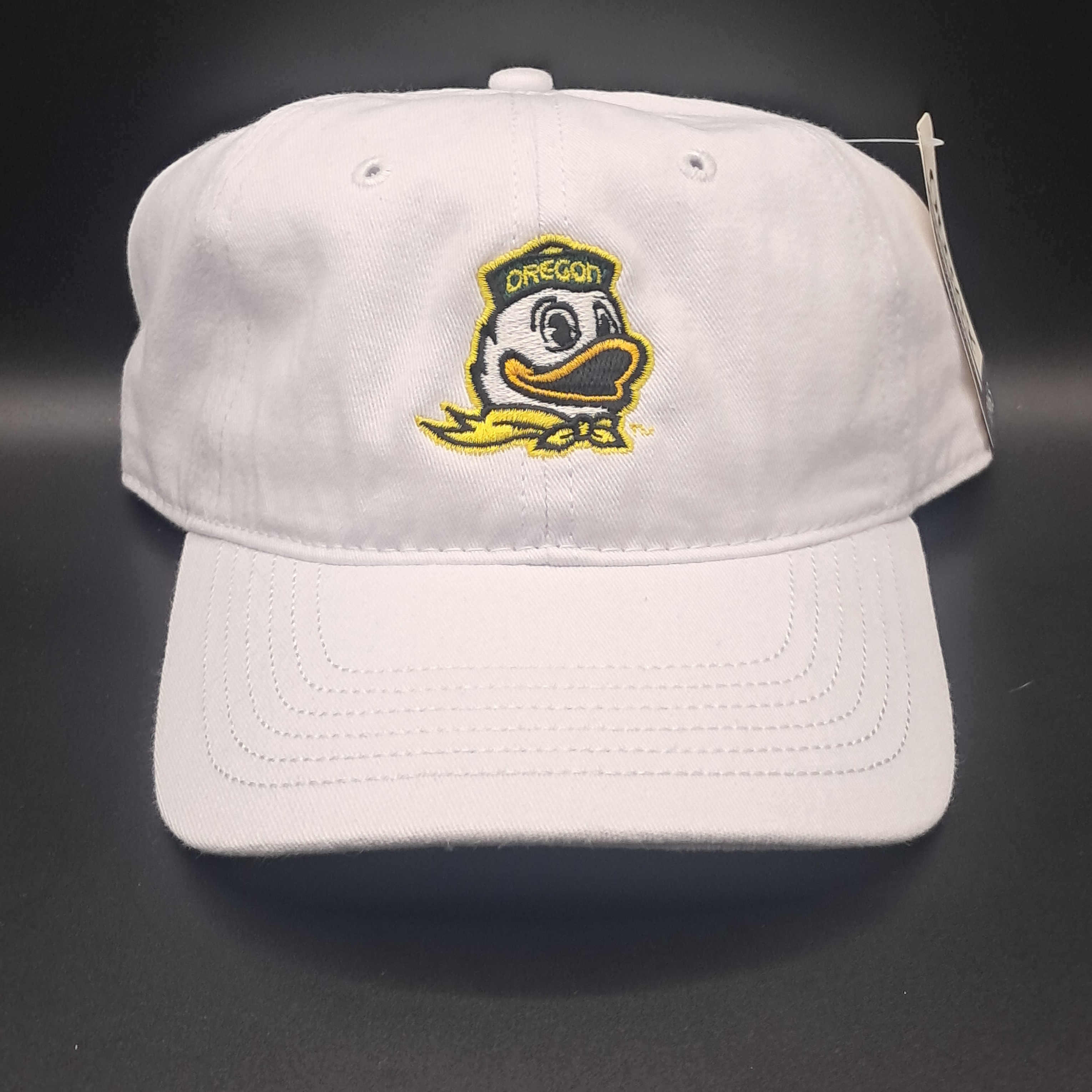 White Embroidered Duck Logo Hat